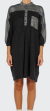 Jonas Caftan Top (UNISEX), wild black cotton