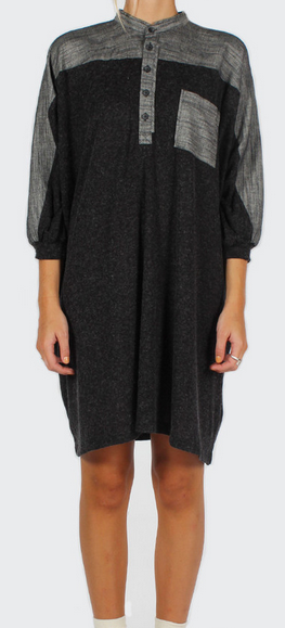 Jonas Caftan Top (UNISEX), wild black cotton